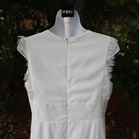 Francesca's Mi Ami Women's White Sleeveless Lace Bodice Jumpsuit Romper Medium - Picture 11 of 15